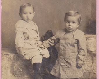 Ca. 1909 "Two Small Children" Real Photo Postcard - 594