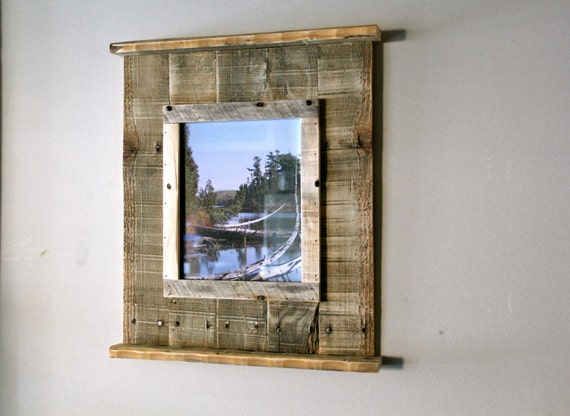 Rustic Reclaimed Pallet Wood Picture Frame 