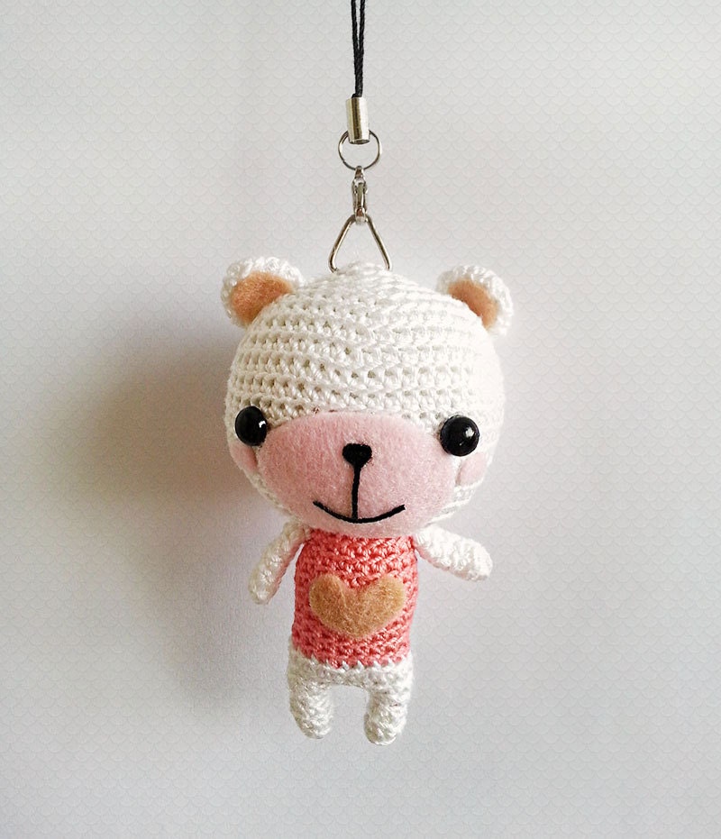Amigurumi Bear Charm Crochet Bear Charm Amigurumi Keychain
