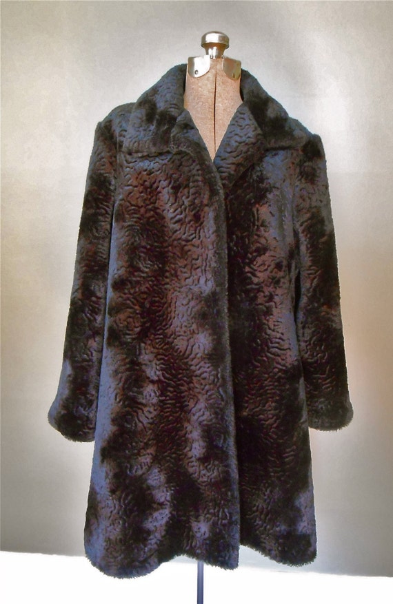 Patterned Chenille Robe Style Coat Vintage Women's