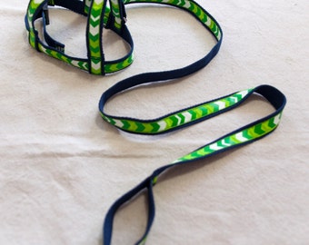 Baby & Toddler harness lead. Cotton webbing leash. Bright