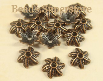 SALE 11 mm x 4 mm Antique Copper 6 Leaf Bead Cap - Nickel Free, Lead Free and Cadmium Free - 20 pcs