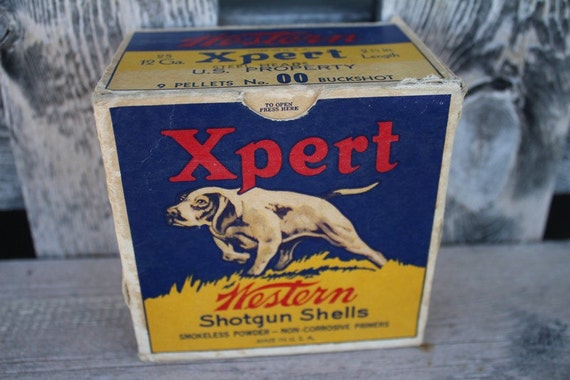 Xpert Western Shotgun Shell Box 1940's Pointer Dog