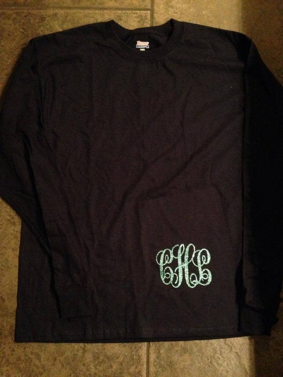 Glitter Monogram T-shirt Lower Corner