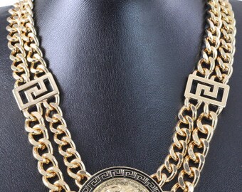 versace necklace and earrings set