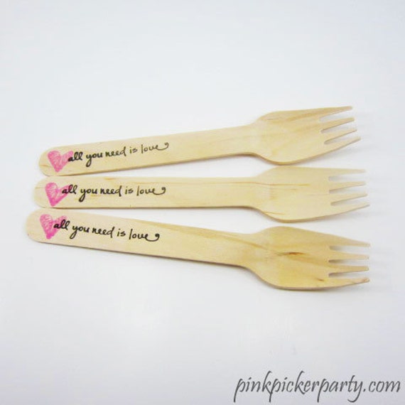 25 Love Mix Wooden Spoons With Hearts, Woodland Wedding, Candy Buffet, Taster Spoons, Il_570xn