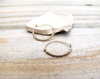 Small Gold Hoop Earrings For Women, Thin Gold Hoop Earrings, Wire Wrapped Jewelry, Small Gold Earrings For Women,