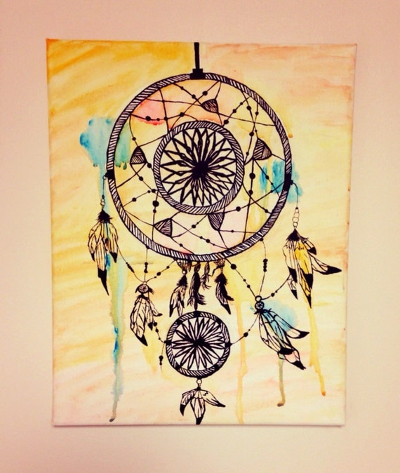 Dream Catcher Painting Cheap Wall Art Colorful 14x11 Canvas