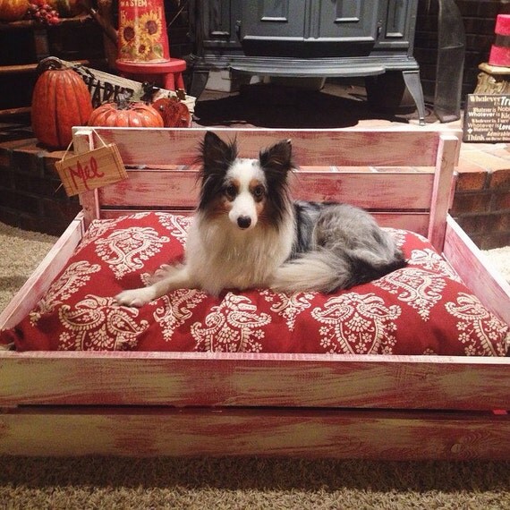 Wooden Dog Crate with Dog Bed Insert