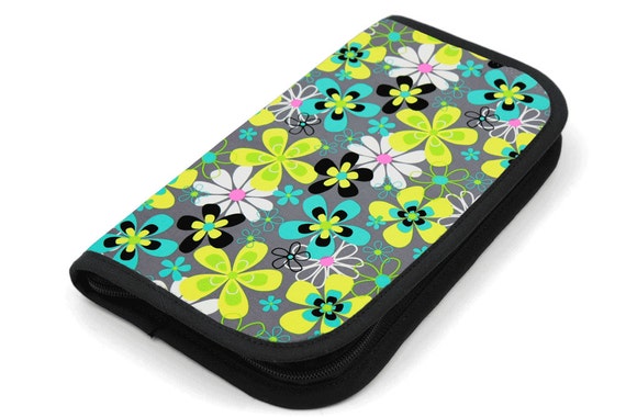 Travel Zip Around Knitting Needle Case - Far Out - black pocket organizer