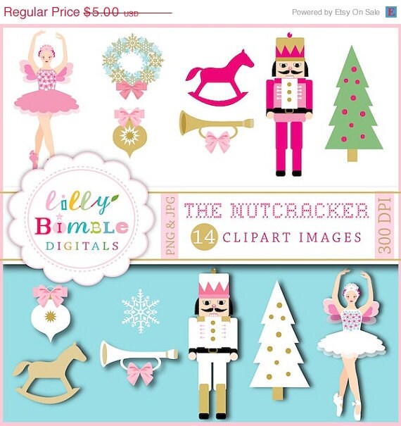 50% off Nutcracker clipart Christmas sugar plum fairy, ballet clip art INSTANT DOWNLOAD Il_570xn