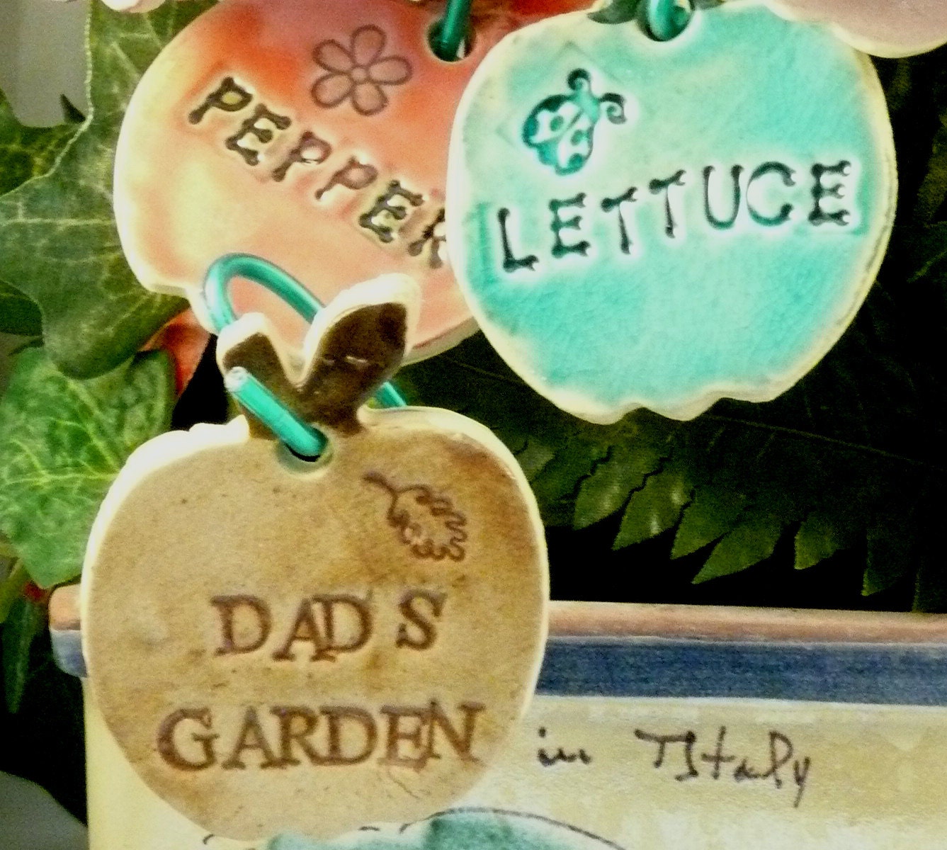 Six Ceramic Herb Garden Markers Gifts for Gardeners Herb