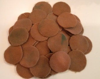 Grubby 50 - 1.5 inch Wool Penny Rug Circles