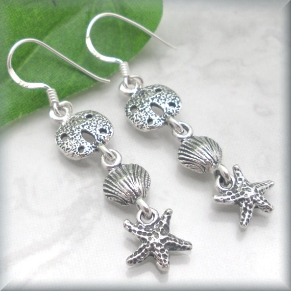 Summer Earrings Beach Jewelry Ocean Earrings Sterling