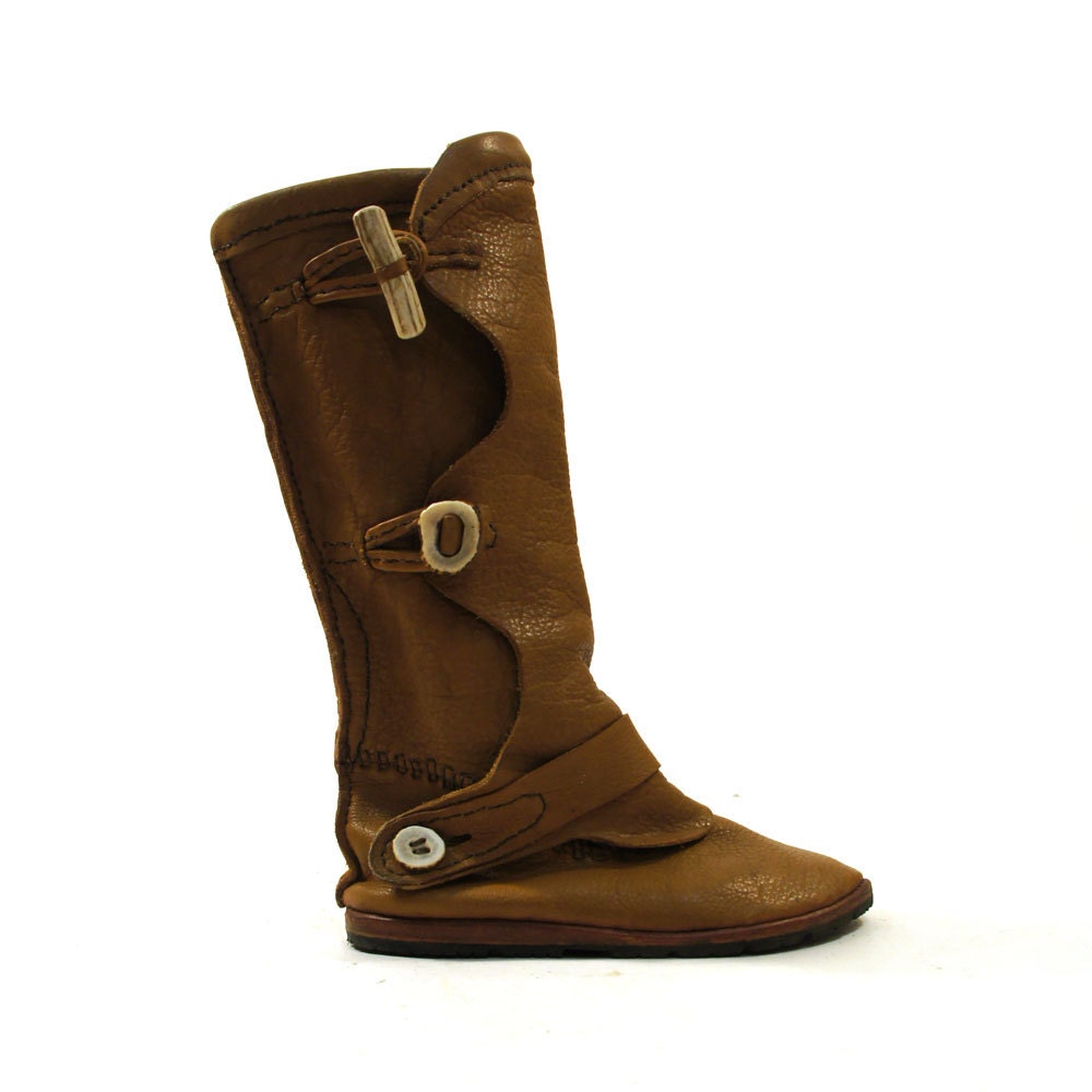 handmade leather moccasin boots