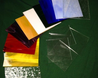 Stained Glass Sampler Pack - 10 Colors - 4 Inch Squares