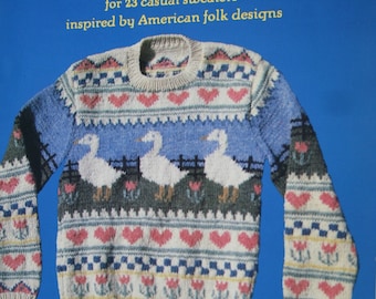 Sweater Knitting Patterns Countryknits by Carol Huber Men Women Vest Cardigan Vintage Paper Original NOT a PDF