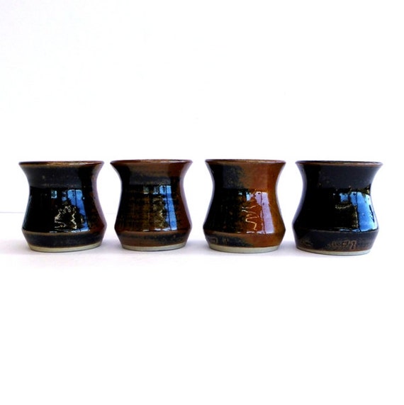 Set of 4 Vintage Pottery cups by Yarra Glen Pottery by eclecticmoi