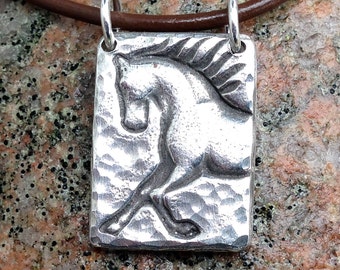 UnbridleHorse Necklace, Running Horse Jewelry, Equestrian Gift, Dressage Horse Necklace, Prancing Horse, Gift for Horse Lover