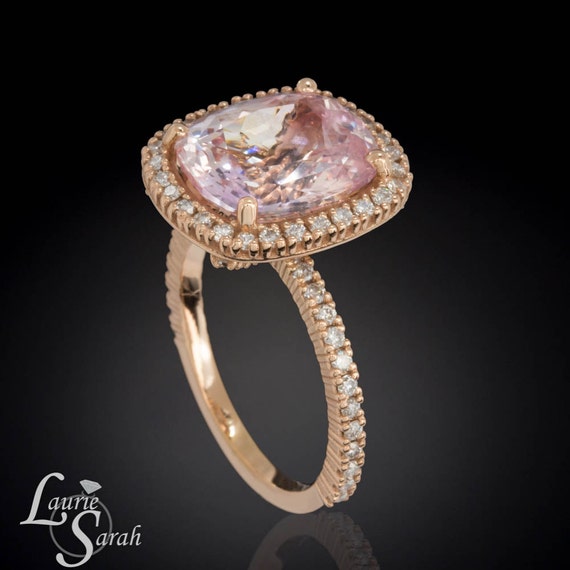 6 carat Pink Sapphire Engagement Ring 6 by LaurieSarahDesigns