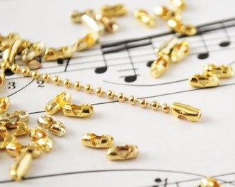 20 Ball Chain Clasps in Gold Color