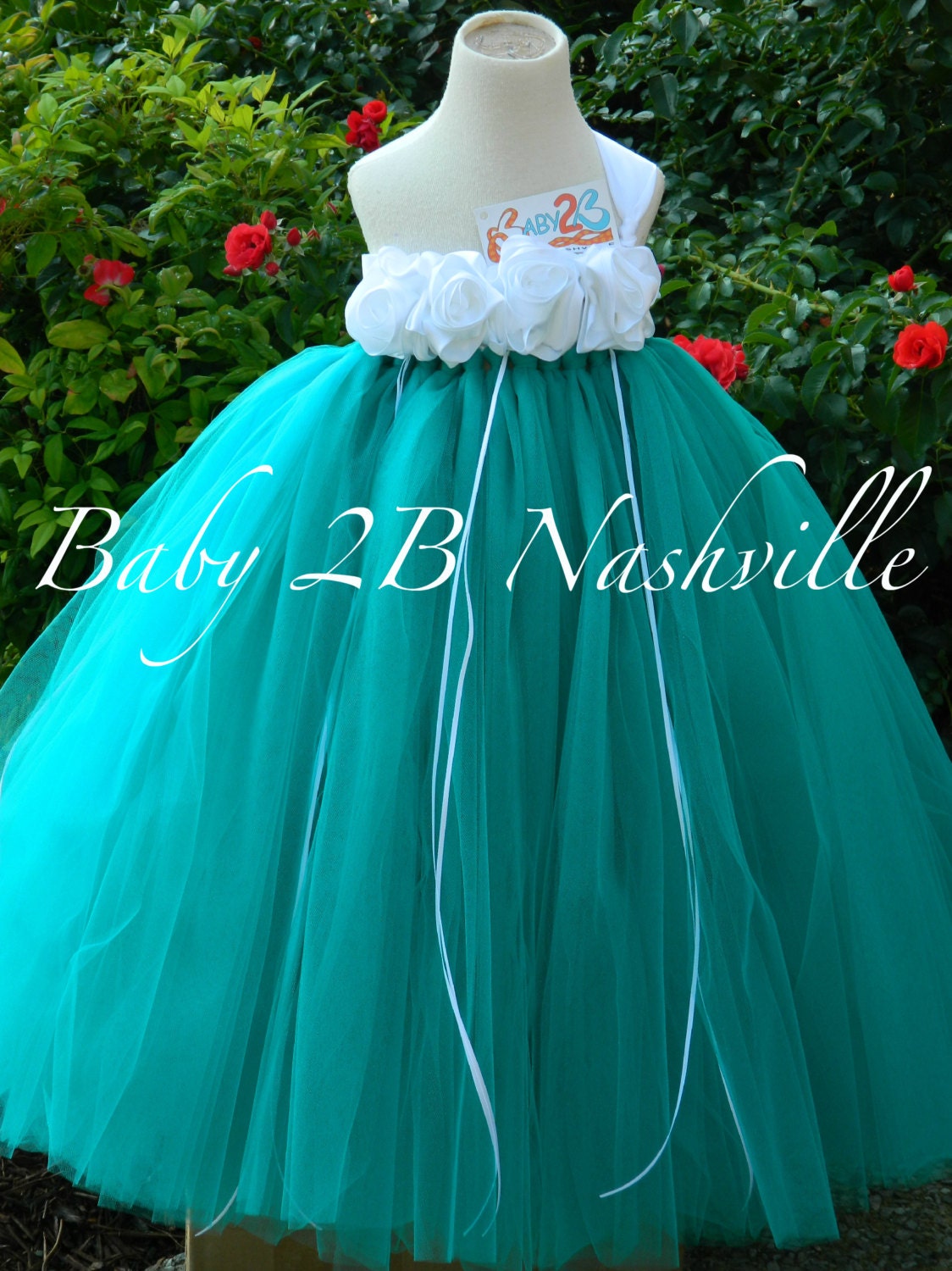 Teal Flower Girl Dress Wedding Flower Girl Dress in Teal and