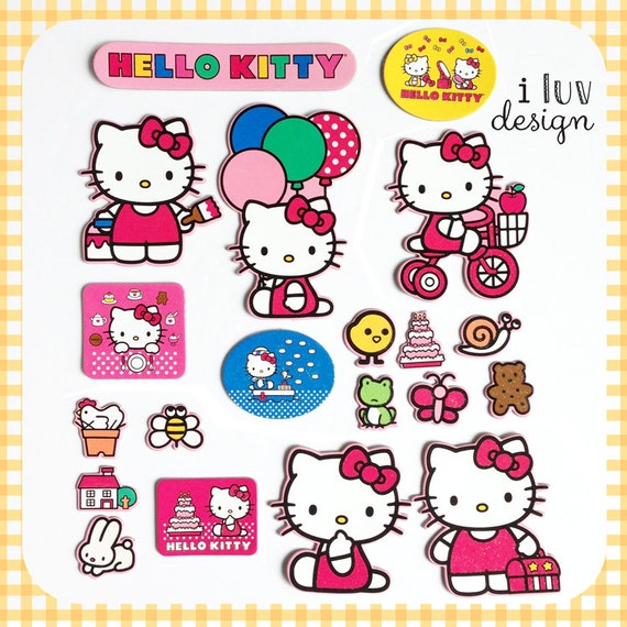 Hello Kitty Chipboard Medley 20 pieces Scrapbooking