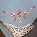 Vintage Ladies Blue Cotton Embroidered Handkerchief Lace Inset CLEARANCE