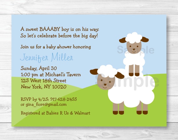Baby Lamb Baby Shower Invitation PRINTABLE Il_570xn
