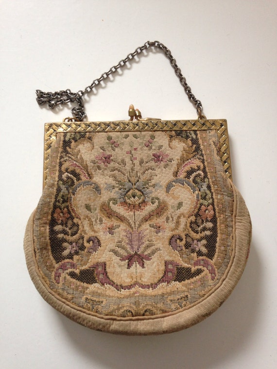 Vintage french tapestry evening bag by OdeToJune on Etsy