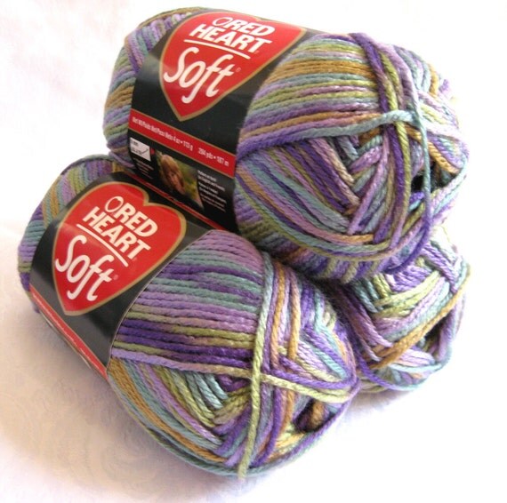 Red heart soft yarn watercolor medium worsted by crochetgal