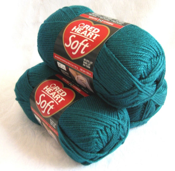 Red Heart Soft yarn TEAL blue medium worsted weight by crochetgal