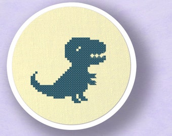 Cute Dino II. Trex Cross Stitch PDF Pattern