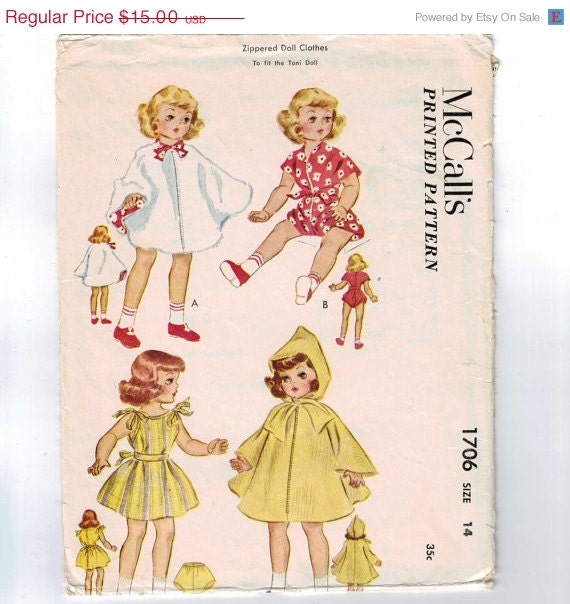 CYBER MONDAY SALE 1950s Vintage Doll by historicallypatterns