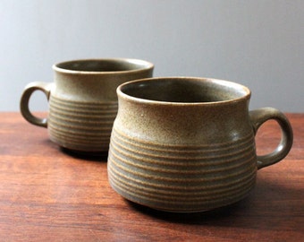 Sherwood. Pair of Denby English stoneware tea cups.