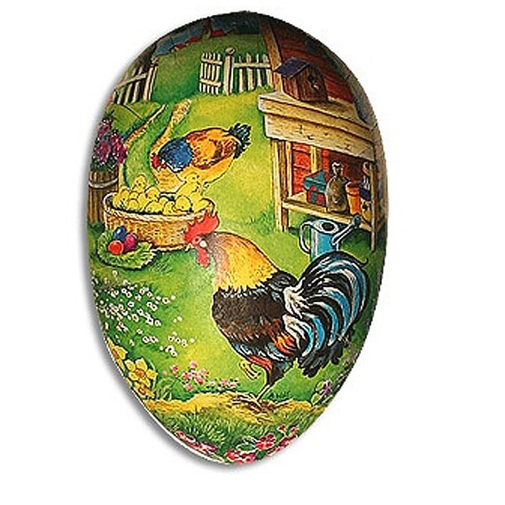 Made In Germany Papier Paper Mache Easter Egg Box 4.5 Inch