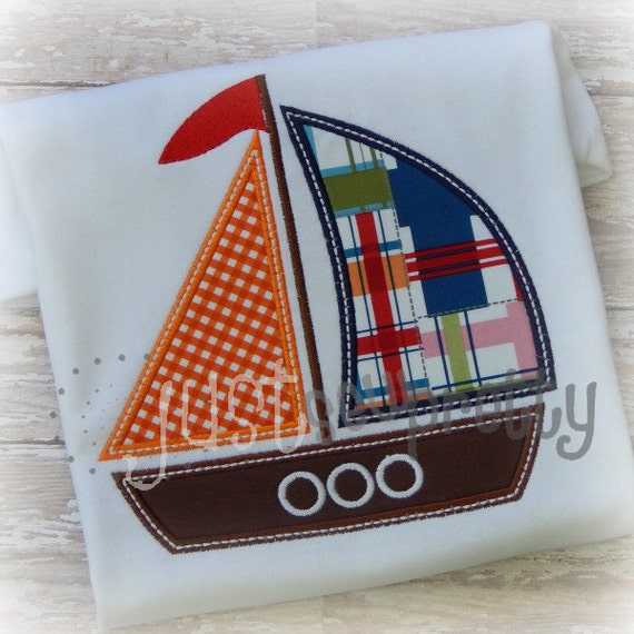 Simple Sailboat Embroidery Applique Design by justsewpretty