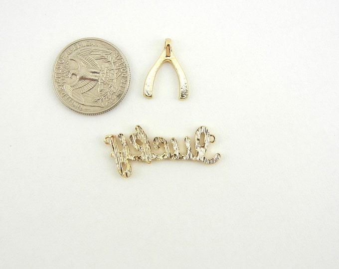 Set of Pendants Lucky and Wishbone