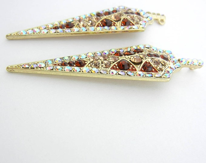 Pair of Rhinestone Arrow Shaped Drop Charms