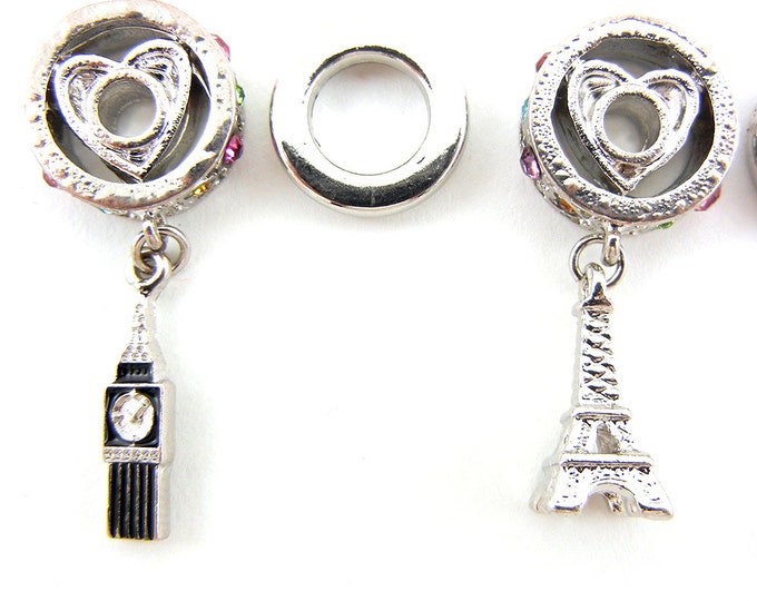 Set of Travel Themed Charms and Spacers