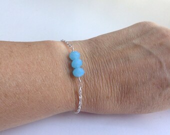 Silver Bracelet with Crystals