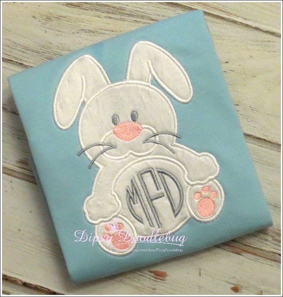 Monogrammed Bunny Easter Pajamas Easter Pajamas by DipsyDoodlebug