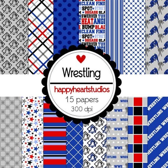 Digital Scrapbook WrestlingINSTANT DOWNLOAD