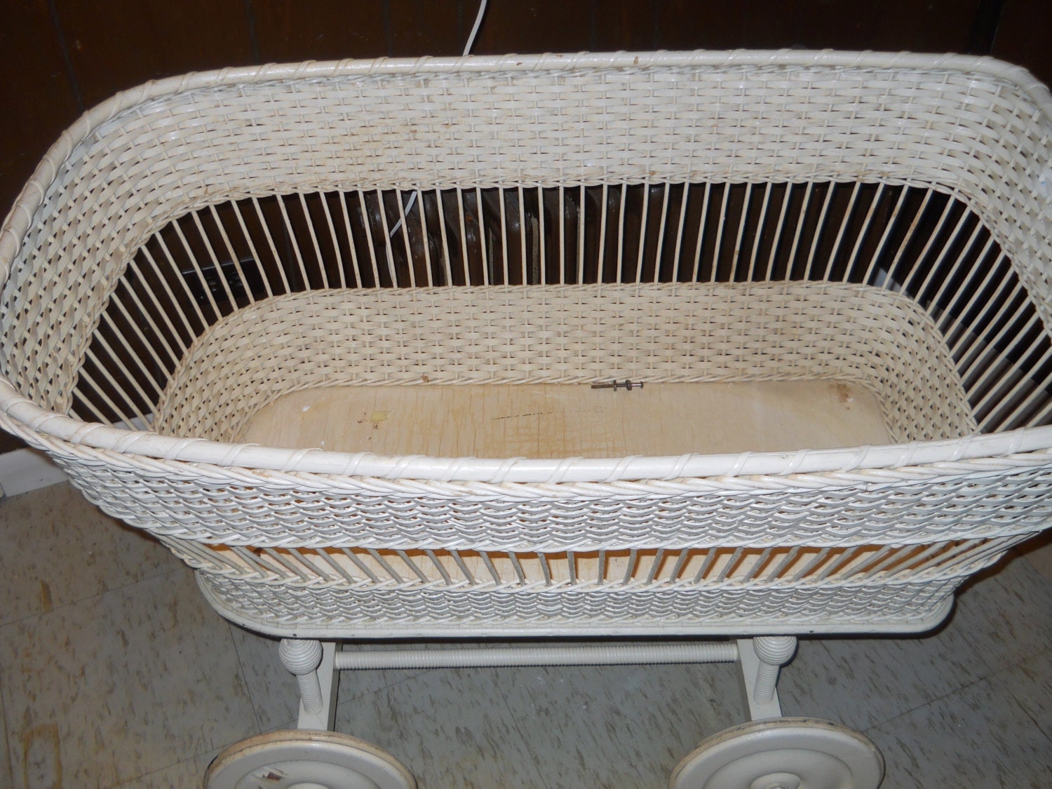 antique wicker doll bassinet