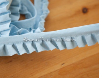 Light Blue Pleated Bias -  Vintage Trim New Old Stock Edging Doll Making