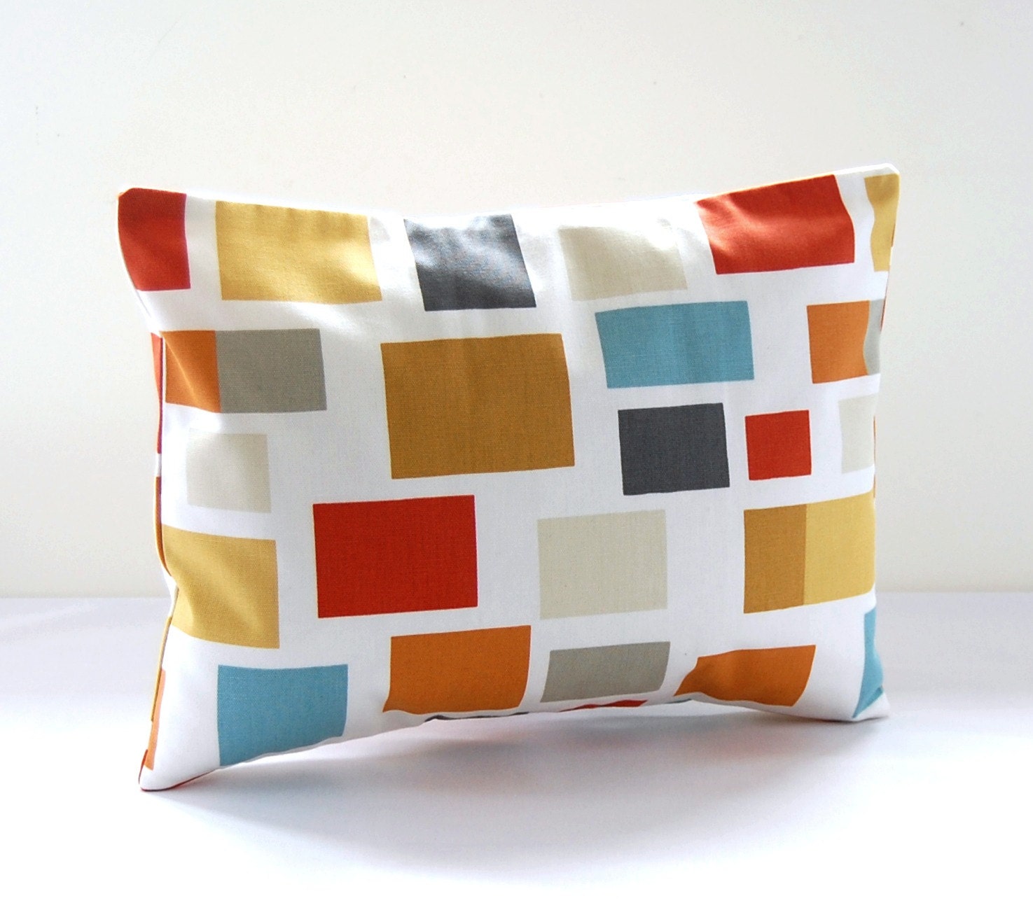 lumbar cushion cover burnt orange blue red mustard yellow