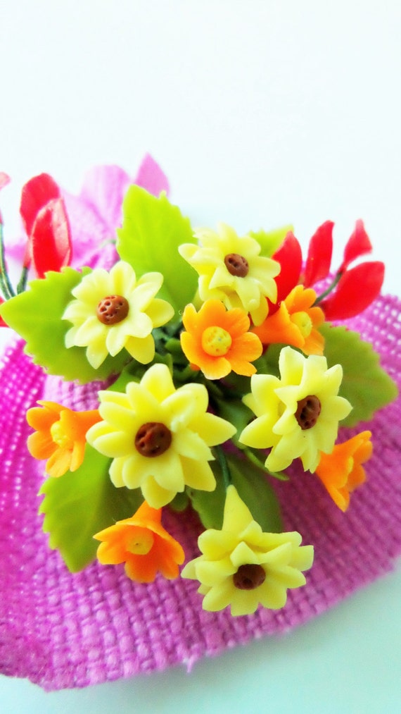 Miniature Polymer Clay Flowers Supplies Sunflowers Bouquet 1