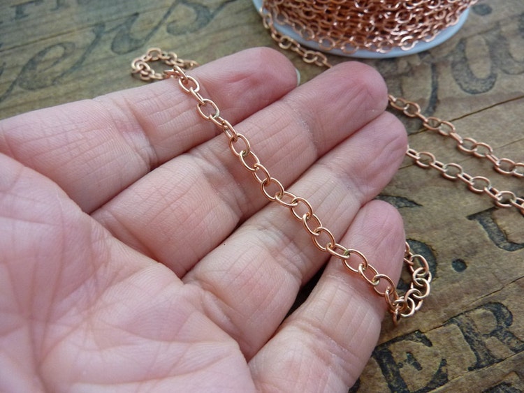 Copper Chain Soldered Links 3.5x5mm Made in USA by houseoftwinkle