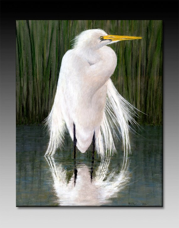Egret Ceramic Tile Wall Art