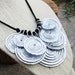 Metal Bib Necklace, Aluminum. Disc. Wire Jewelry.